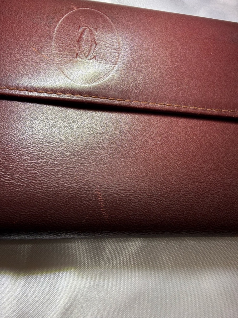 Cartier Must de Cartier Burgundy Leather Long Wallet Gold-tone Corners - Picture 13 of 16
